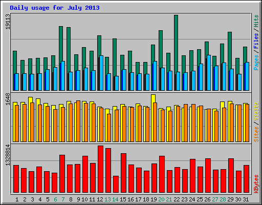 Daily usage for July 2013