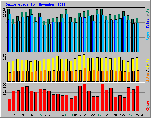 Daily usage for November 2020