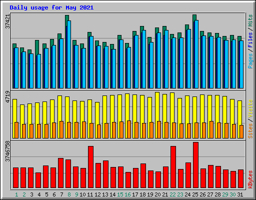 Daily usage for May 2021
