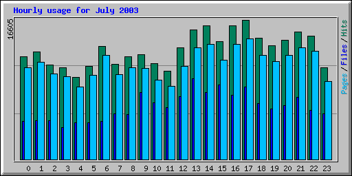 Hourly usage for July 2003