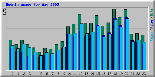 Hourly usage for May 2005