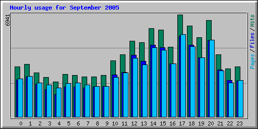 Hourly usage for September 2005