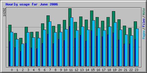 Hourly usage for June 2006