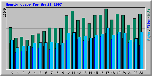 Hourly usage for April 2007