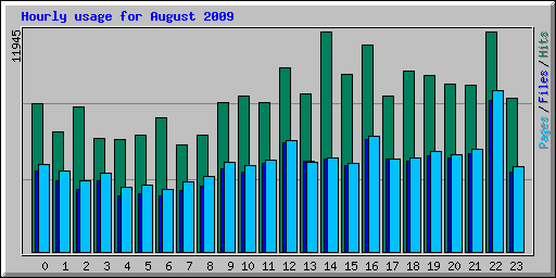 Hourly usage for August 2009