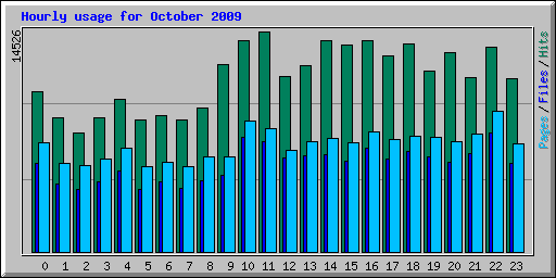 Hourly usage for October 2009