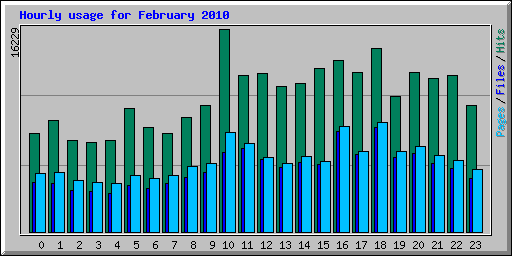 Hourly usage for February 2010