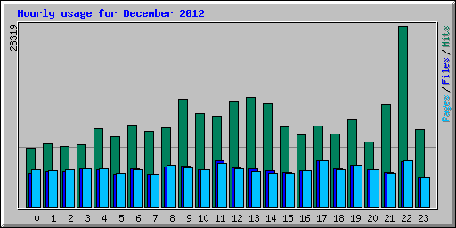Hourly usage for December 2012