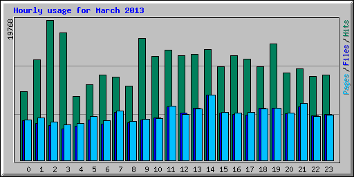 Hourly usage for March 2013