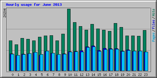 Hourly usage for June 2013
