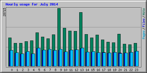 Hourly usage for July 2014