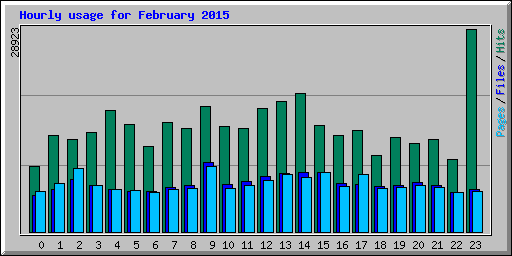 Hourly usage for February 2015