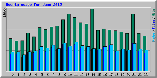 Hourly usage for June 2015