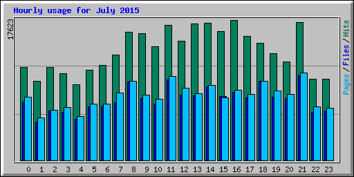 Hourly usage for July 2015