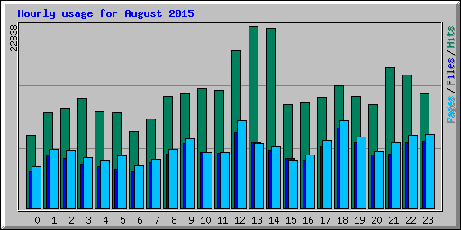 Hourly usage for August 2015
