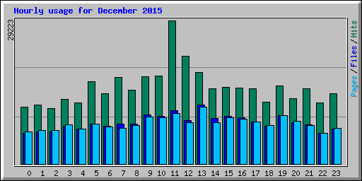 Hourly usage for December 2015