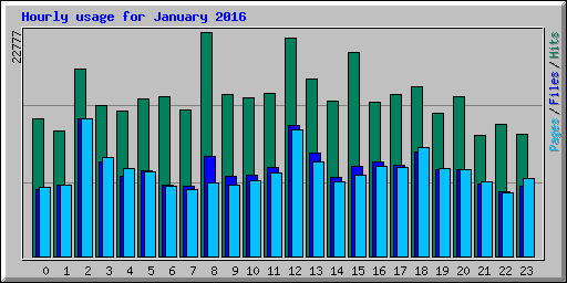 Hourly usage for January 2016