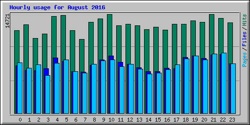 Hourly usage for August 2016