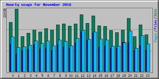 Hourly usage for November 2016