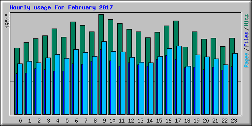 Hourly usage for February 2017