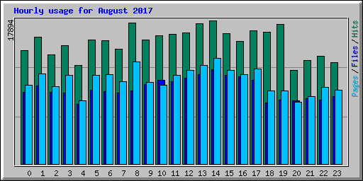 Hourly usage for August 2017