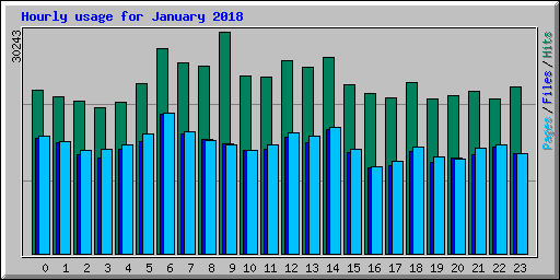 Hourly usage for January 2018