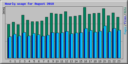 Hourly usage for August 2018