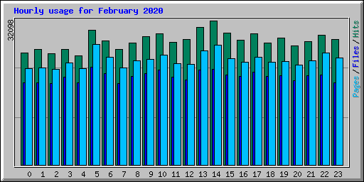 Hourly usage for February 2020