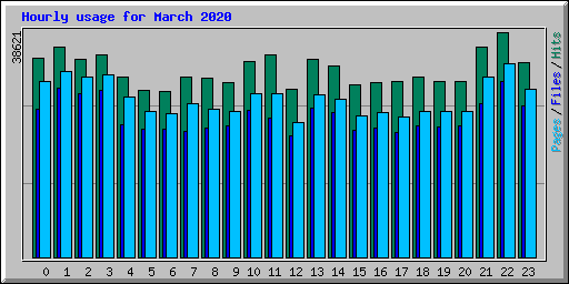 Hourly usage for March 2020