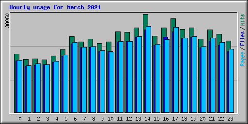 Hourly usage for March 2021