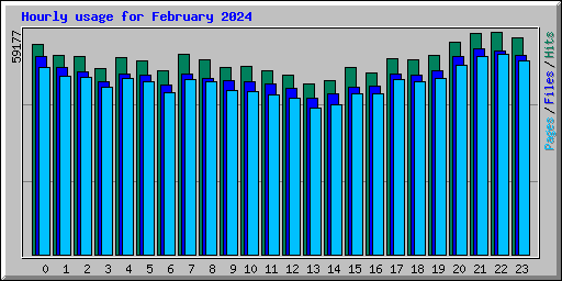 Hourly usage for February 2024