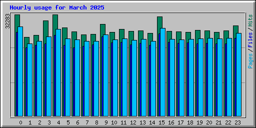 Hourly usage for March 2025